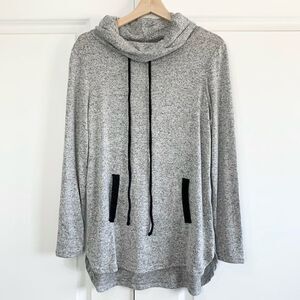 Grey Long Sleeve Cowl Neck Swe…